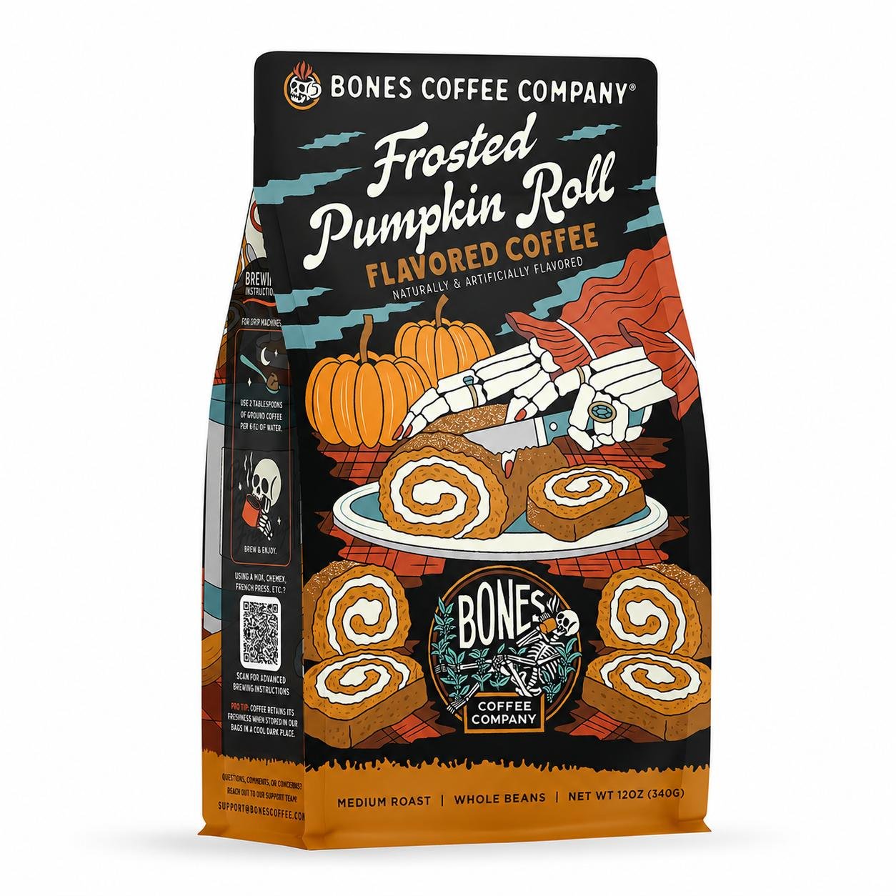 BONES - FROSTED PUMPKIN ROLL 340g